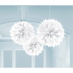 Σετ Fluffy Pom Pom Άσπρα 3 τεμ