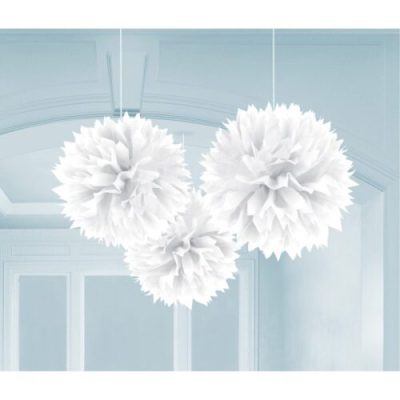 Σετ Fluffy Pom Pom Άσπρα 3 τεμ