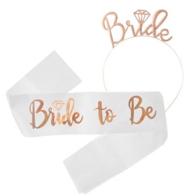 Σετ Κορδέλα και Στέκα Bride to Be 2 τεμ