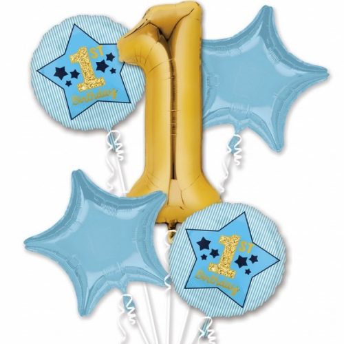 Σετ μπαλόνια 1st Birthday αγόρι 5 τεμ