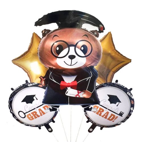 Σετ μπαλόνια Αποφοίτησης Αρκουδάκι 5 τεμ