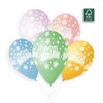 Σετ Μπαλόνια Happy Birthday με αστέρια 5 τεμ