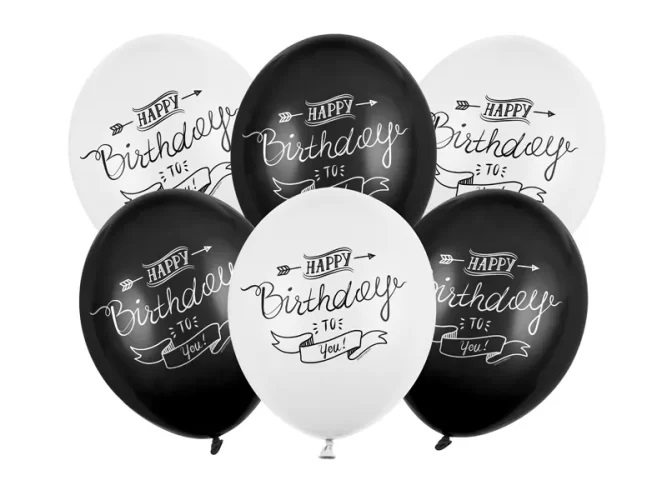 Σετ μπαλόνια Happy Birthday μπάνερ 6 τεμ