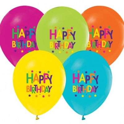 Σετ Μπαλόνια Happy Birthday Stars 5 τεμ