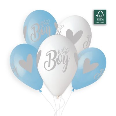 Σετ Μπαλόνια It’s A Boy Ασημί Εκτύπωση 5 τεμ