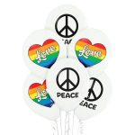 Σετ μπαλόνια Peace and Love 6 τεμ