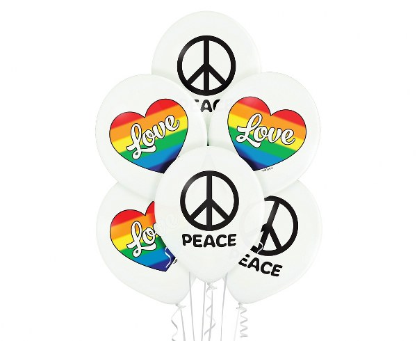 Σετ μπαλόνια Peace and Love 6 τεμ