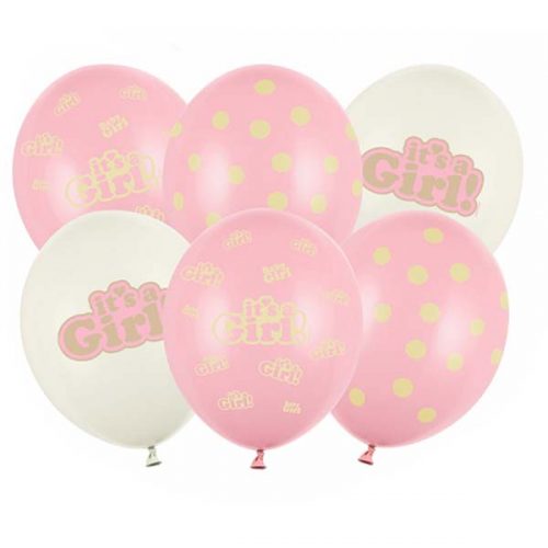 Σετ Μπαλόνια τυπωμένα It's a Girl mix 6 τεμ