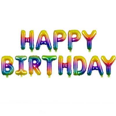 Σετ μπαλονιών Happy Birthday Rainbow 13 τεμ