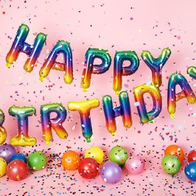 Σετ μπαλονιών Happy Birthday Rainbow 13 τεμ