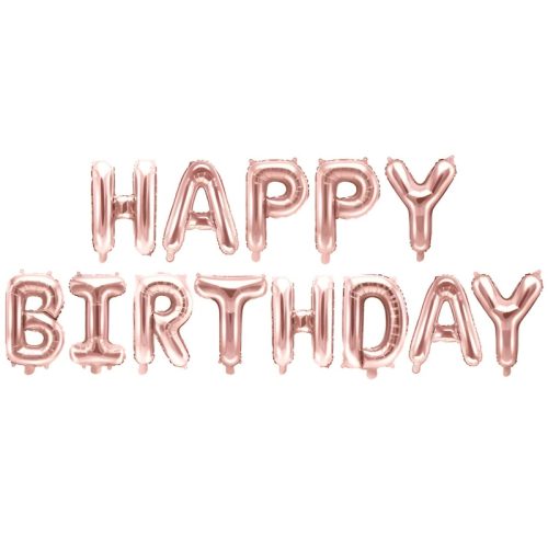 Σετ μπαλονιών Happy Birthday Rosegold 13 τεμ