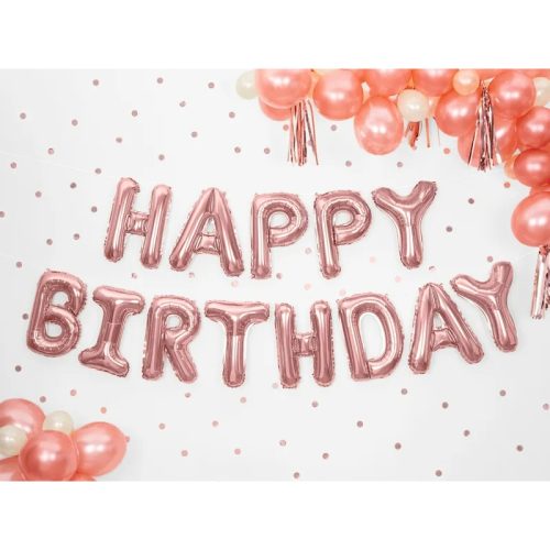 Σετ μπαλονιών Happy Birthday Rosegold 13 τεμ
