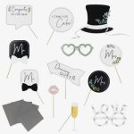 Σετ Photo booth Props Γάμου με αυτοκόλλητα 13 τεμ
