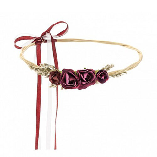 Στεφάνι μαλλιών με μπορντό Λουλούδια