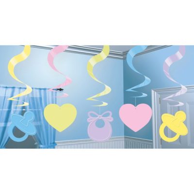 Swirl Διακοσμητικά Οροφής Baby Shower 5 τεμ