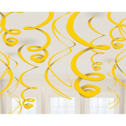 Swirl Διακοσμητικά Oροφής Κίτρινα 12 τεμ