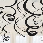 Swirl Διακοσμητικά Oροφής Μαύρα 12 τεμ