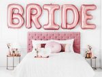 Τεράστια ροζ-χρυσό μπαλόνια Bride 5 τεμ