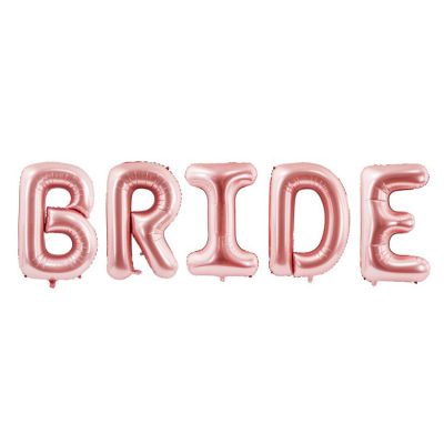 Τεράστια ροζ-χρυσό μπαλόνια Bride 5 τεμ