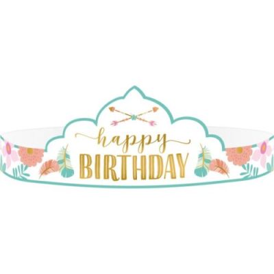 Τιάρες Boho Birthday Girl 8 τεμ