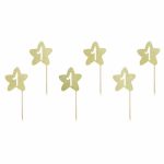 Topper τούρτας 1st Birthday χρυσά αστεράκια 6 τεμ