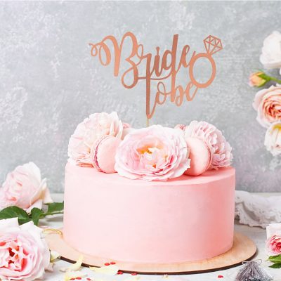 Topper Τούρτας Bride to be ροζ-χρυσό
