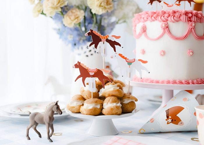 Toppers για Cupcakes Άλογο Vintage 6 τεμ