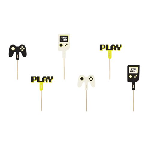 Toppers για Cupcakes Gamer 6 τεμ