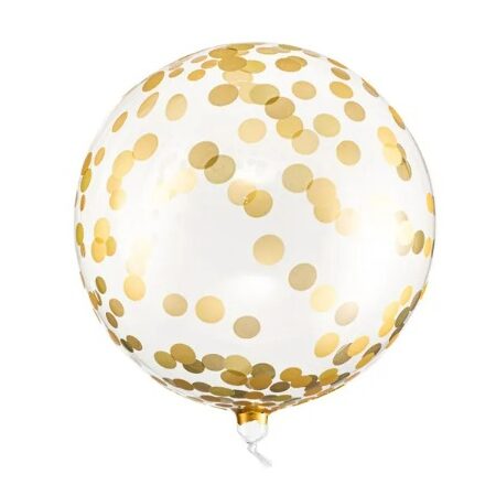 16 Μπαλόνι Διάφανο με χρυσό κομφετί ORBZ