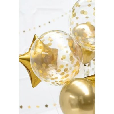 16 Μπαλόνι Διάφανο με χρυσό κομφετί ORBZ