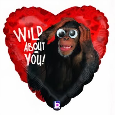 18'' Μπαλόνι Καρδιά Μαϊμού 'Wild about you'