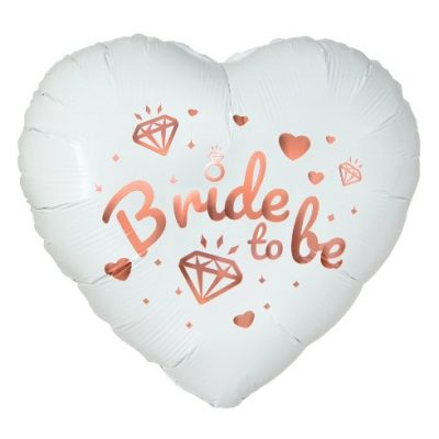 18 Μπαλόνι άσπρη Καρδιά Bride to be