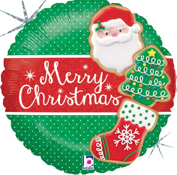 18 Μπαλόνι χριστουγεννιάτικα μπισκότα με γκλίτερ