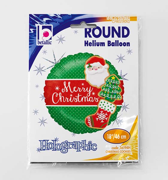 18 Μπαλόνι χριστουγεννιάτικα μπισκότα με γκλίτερ