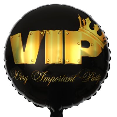 18 Μπαλόνι μαύρο VIP crowned