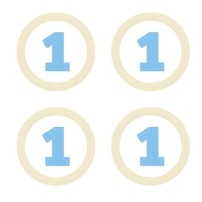 Χάρτινα Διακοσμητικά μπλε 1st Birthday 4 τεμ