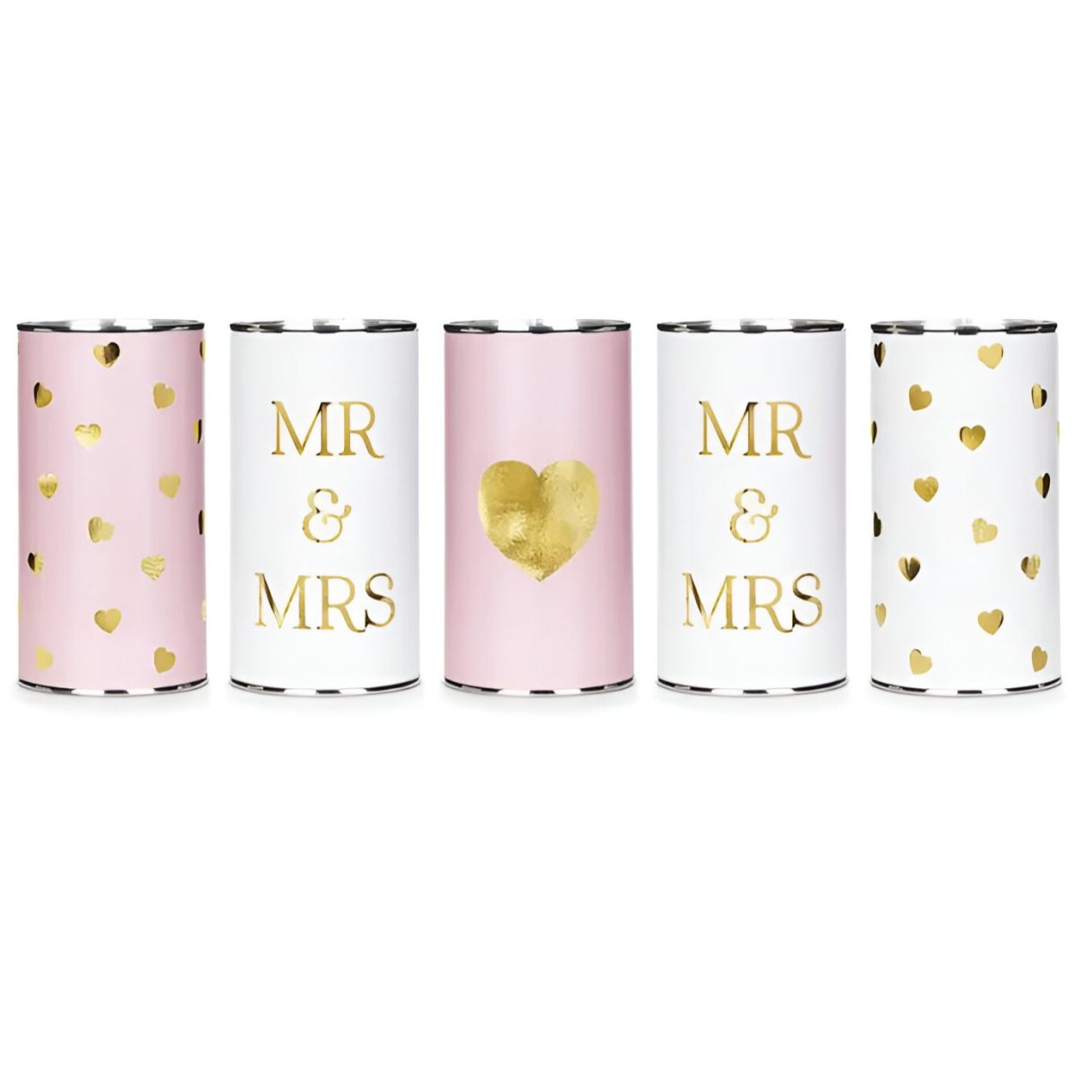 Διακοσμητικά Τενεκεδάκια Γάμου Mr & Mrs 5 τεμ