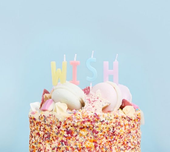 Κεράκια τούρτας 'Wish' 4 τεμ