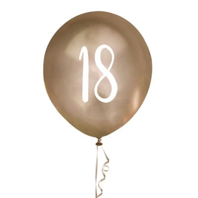 Λάτεξ Μπαλόνια χρυσά 18th Birthday 5 τεμ
