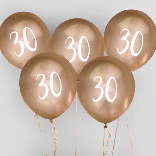 Λάτεξ Μπαλόνια χρυσά 30th Birthday 5 τεμ