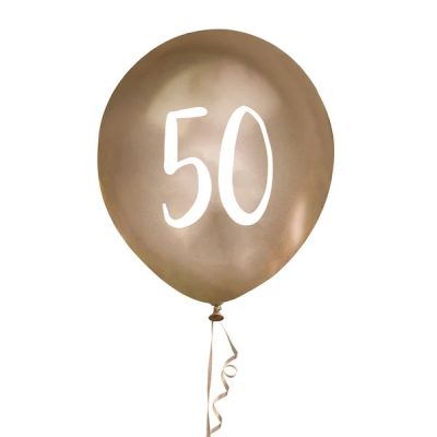 Λάτεξ Μπαλόνια χρυσά 50th Birthday 5 τεμ