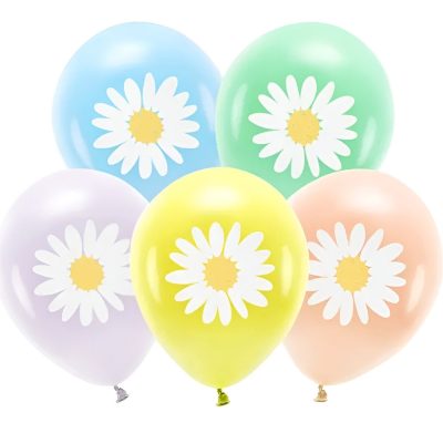 Λάτεξ μπαλόνια Παστέλ - Μαργαρίτες 5 τεμ