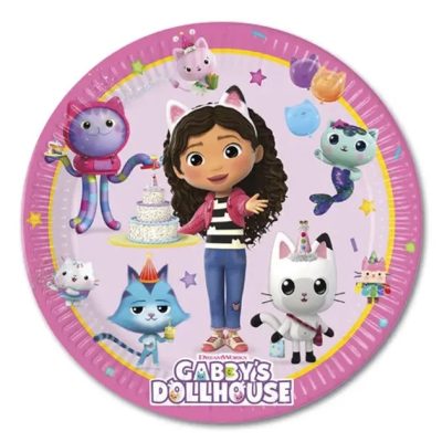 Πιάτα πάρτυ Gabby's Dollhouse 8 τεμ