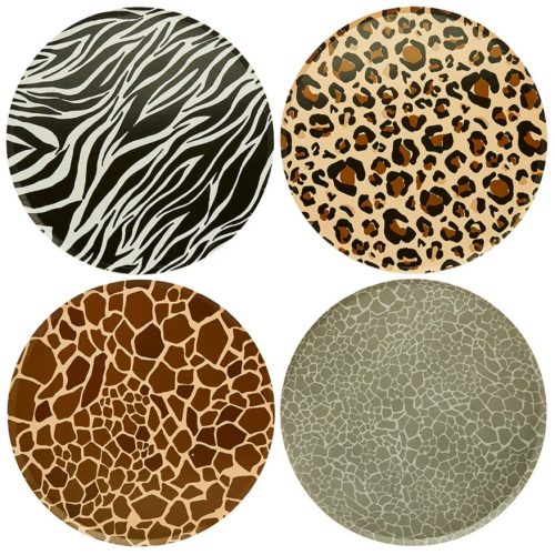 Πιάτα φαγητού Animal Print 8 τεμ