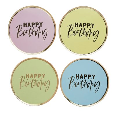 Πιάτα φαγητού Pastel Birthday 8 τεμ