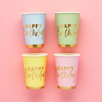 Ποτήρια πάρτυ Pastel Birthday 8 τεμ