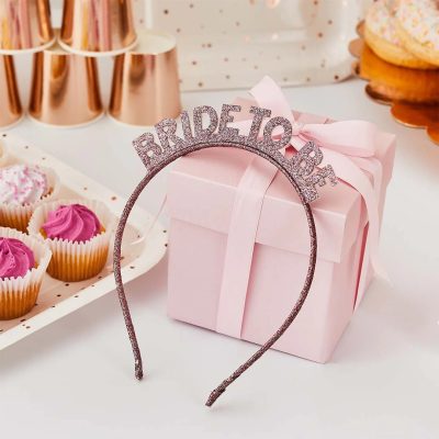Rosegold Στέκα με γκλίτερ Bride to Be