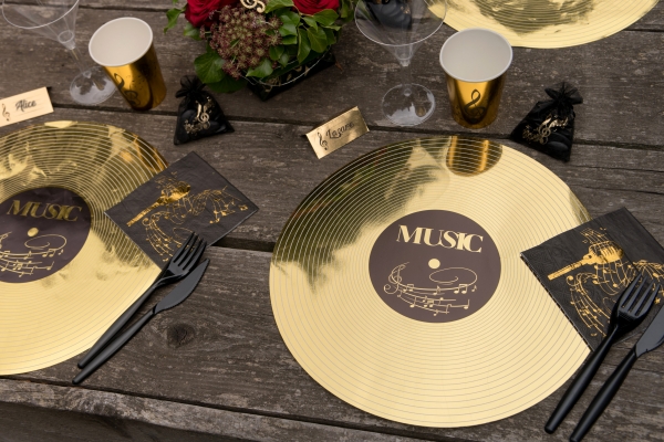 Σουπλά Τραπεζιού Χρυσός Δίσκος Μουσικής 6 τεμ