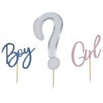 Topper Τούρτας Boy or Girl 3 τεμ