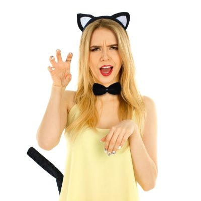 Αποκριάτικα Αξεσουάρ Μαύρη Γατούλα 3 τεμ